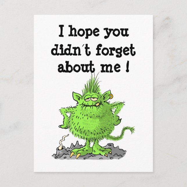 Postal ¡espero que no te hayas olvidado de mí! (Anverso)