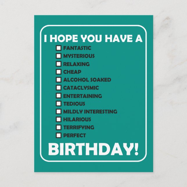 Postal Espero Que Tengas... Cumpleaños (Anverso)