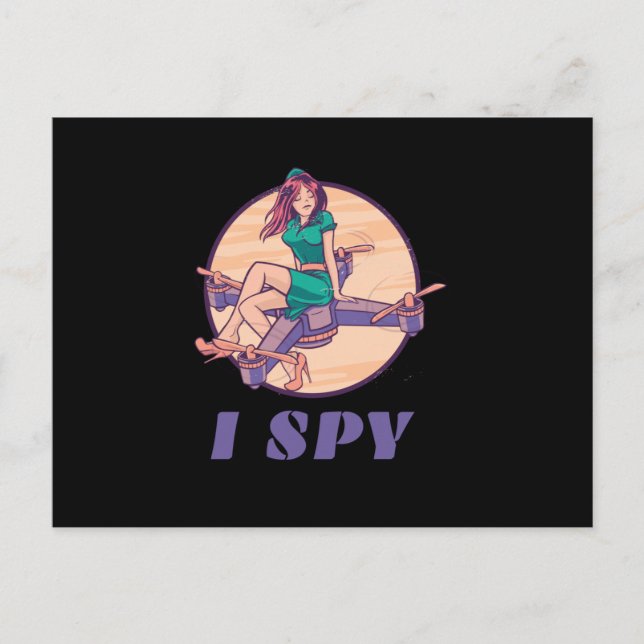 Postal Espio Dron Espía Para Chicas (Anverso)