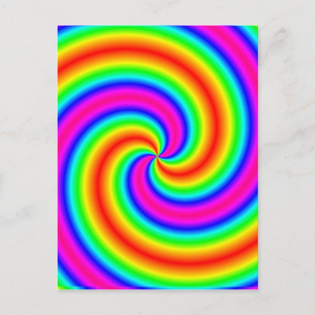 Postal Espiral arcoiris (Anverso)
