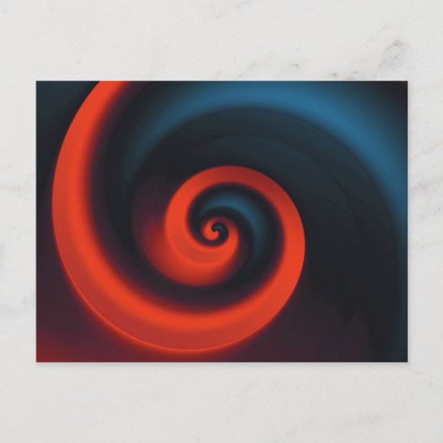 Postal Espiral azul rojo (Anverso)