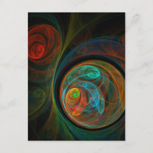 Postal Espiral de Renacimiento Arte Abstracto Cósmico Mod