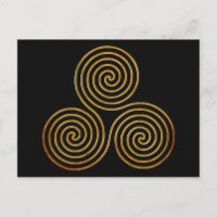 espiral triple celta - oro antiguo OneLine, negro