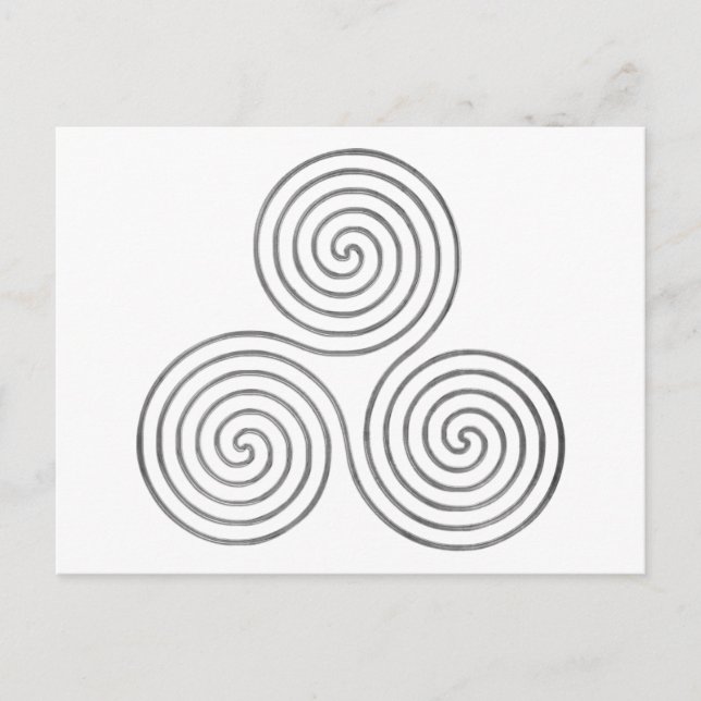 Postal espiral triple celta - plata antigua de OneLine (Anverso)