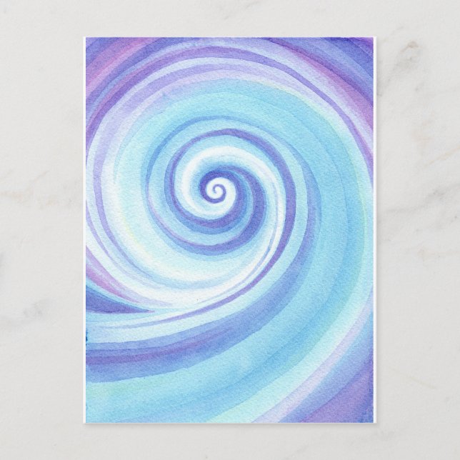 Postal Espiral, Wave Shell color de agua (Anverso)
