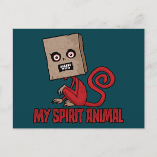 Postal Espíritu Animal del Mono Enmascarado Maniático