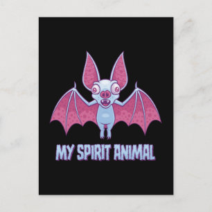 Postal Espíritu Animal Murciélago Albino Quirky