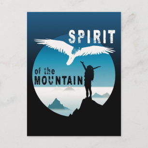 Postal Espíritu de la montaña - Chica de senderismo