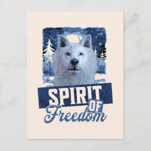 Postal Espíritu de Lobo Ártico de Libertad Diseño de Vida