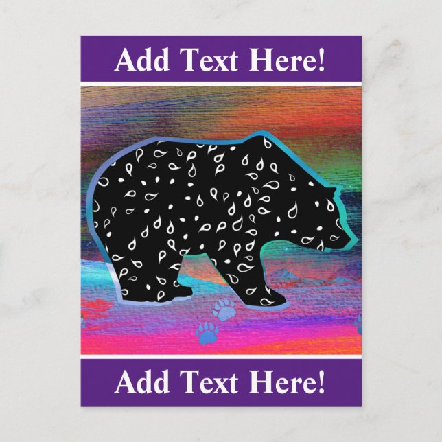 Postal Espíritu de oso negro Luces boreales (Anverso)