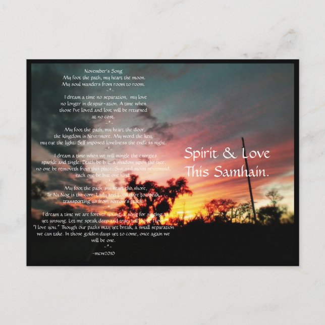Postal Espíritu de Samhain (Anverso)