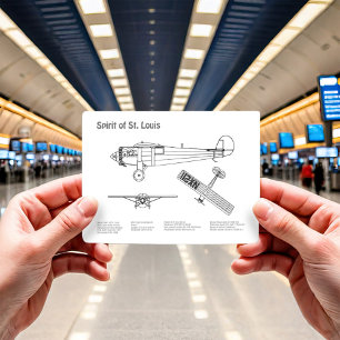 Postal Espíritu de St. Louis - Planes de huella azul del