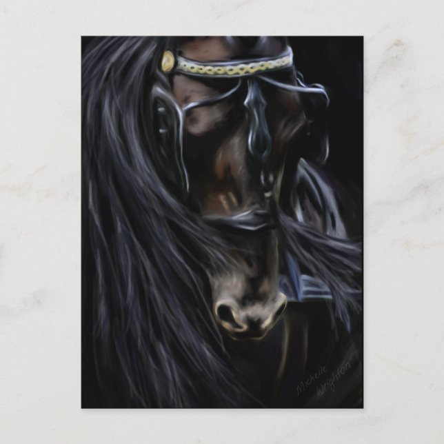 Postal Espíritu Friesiano - Pintura de caballo (Anverso)