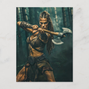 Postal Espíritu guerrero de mujer vikinga canalizando