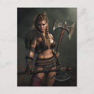 Postal Espíritu guerrero de mujer vikinga canalizando