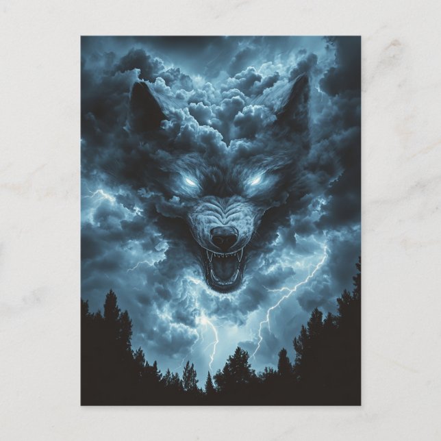 Postal Espíritu Lobo de la Tormenta (Anverso)