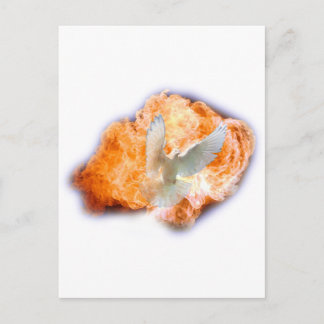 Postal Espíritu Santo como llama y paloma