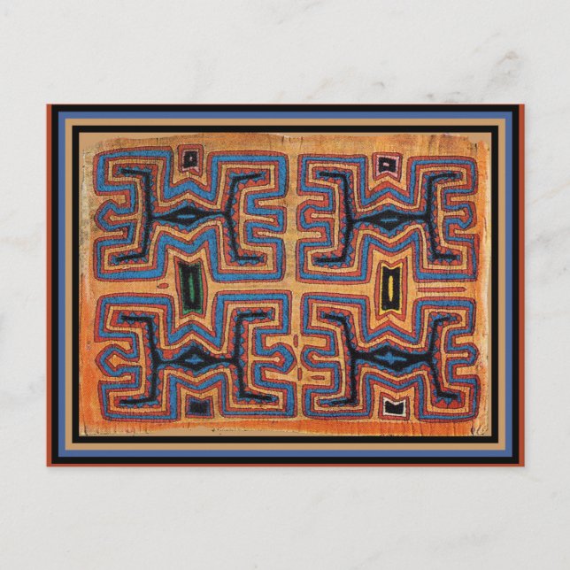 Postal Espíritus de canoas de los indios Kuna (Anverso)