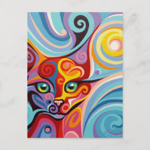 Postal Espíritus De Giro Luna Gato Gato Postcard Espíritu