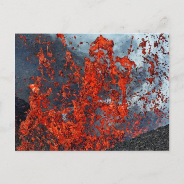Postal Esplandor de lava caliente del cráter del volcán e (Anverso)