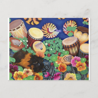 Postal Esplandor de tambor de alfombra mágica de cerdo de