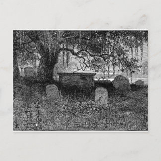 Postal Espléndido cementerio de Halloween