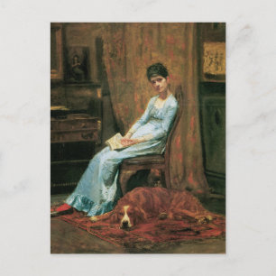 Postal Esposa del artista y su perro guardián