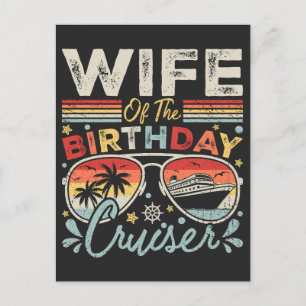 Postal Esposa del crucero de cumpleaños vacaciones