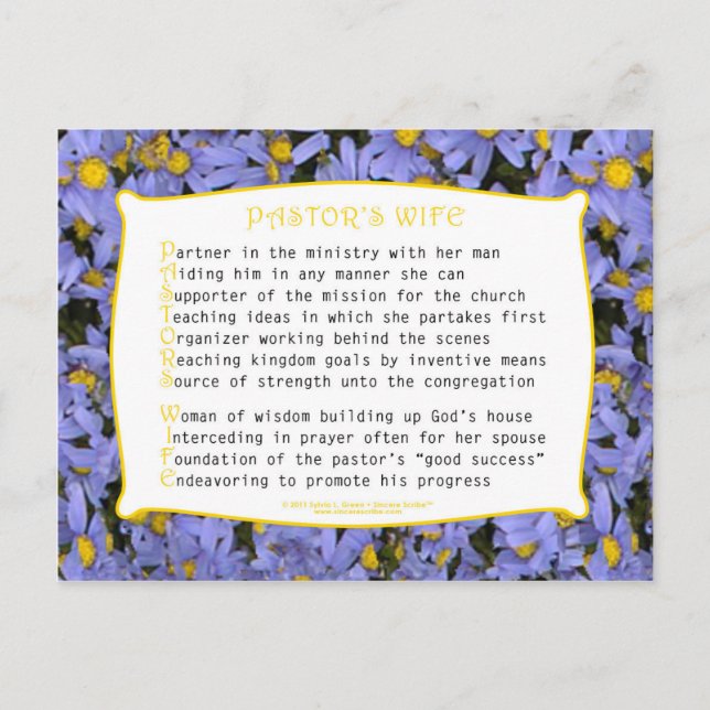 Postal Esposa del Pastor (Acróstica) (Anverso)