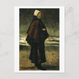 Postal Esposa del pescador en la playa, Vincent van Gogh