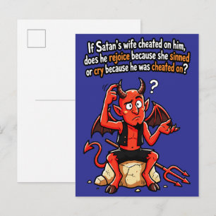 Postal Esposa Infiel de Satanás Pecado Meme Divertido del
