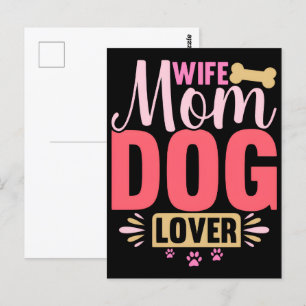Postal esposa-mamá-amante-de-perros-animales-saludo-de-cu