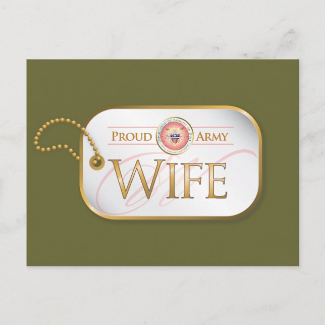 Postal Esposa rosada del ejército orgullosa (Anverso)