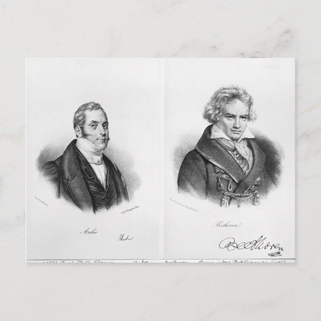 Postal Esprit Auber y Ludwig van Beethoven (Anverso)