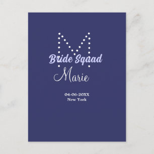 Postal Esquadra de novia agregar nombre monograma damas d