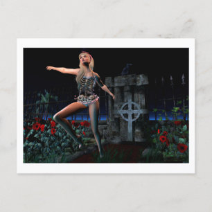 Postal esquelética del chica