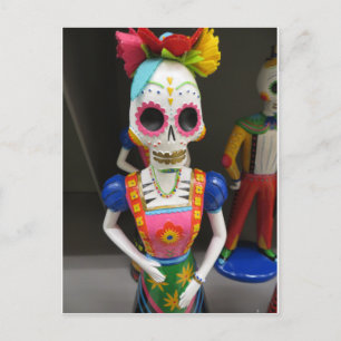 Postal Esqueleto Con Vestido