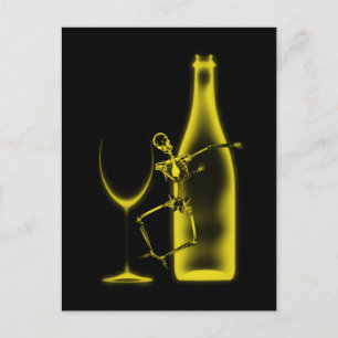 Postal Esqueleto de Celebración de Rayos X y Vino - Amari