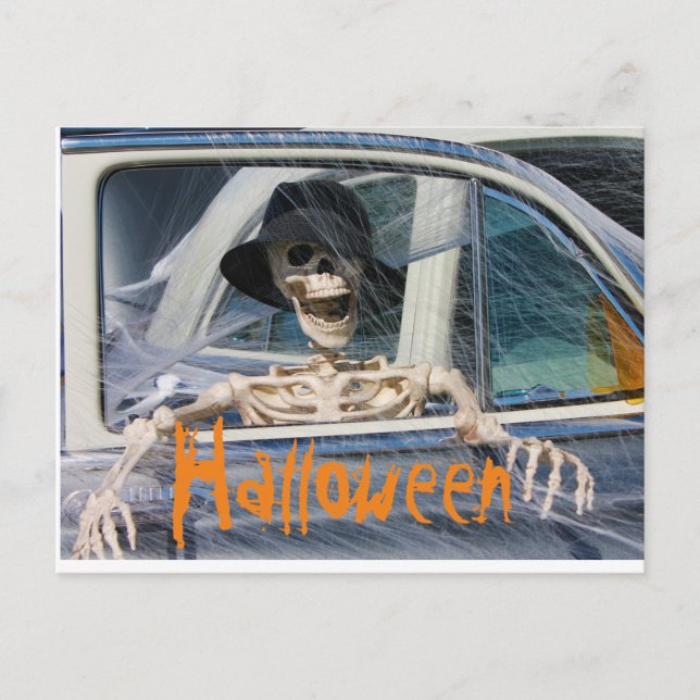 Postal Esqueleto de Halloween (Anverso)