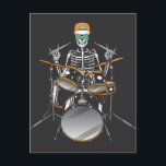 Postal Esqueleto de Halloween Mano de Rock Tocando Baterí<br><div class="desc">Diseño gráfico de esqueleto de Halloween mano de rock tocando batería Regalo Póster Clásico Colección Estándar.</div>