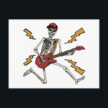 Postal Esqueleto de Halloween Mano de Rock Tocando Guitar<br><div class="desc">Esqueleto de Halloween Mano de Rock Tocando Guitarra Diseño gráfico Regalo Postal Estándar Colección Clásica.</div>