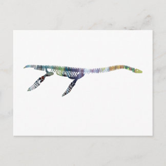 Postal esqueleto de plesiosaurio