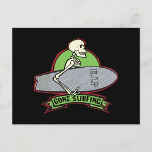 Postal Esqueleto de Surfing Halloween