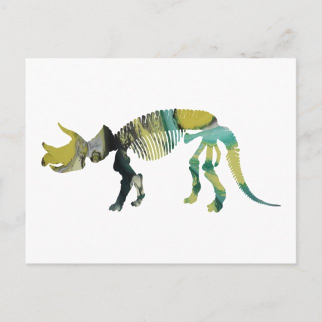 Postal esqueleto de Triceratops prorsus (Anverso)