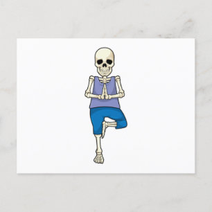 Postal Esqueleto en estiramiento de yoga