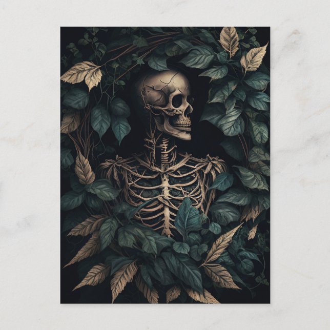 Postal Esqueleto en plantas (Anverso)