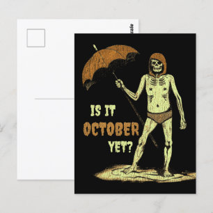 Postal Esqueleto Ghoul de verano en la playa