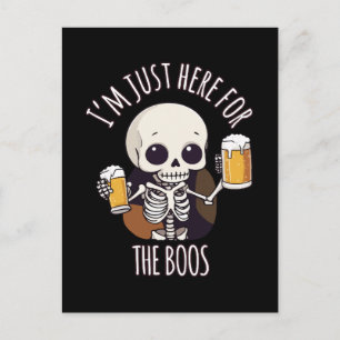 Postal Esqueleto Kawaii Halloween Oktoberfest