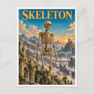 Postal Esqueleto, Monstruo de Fantasía Gótica
