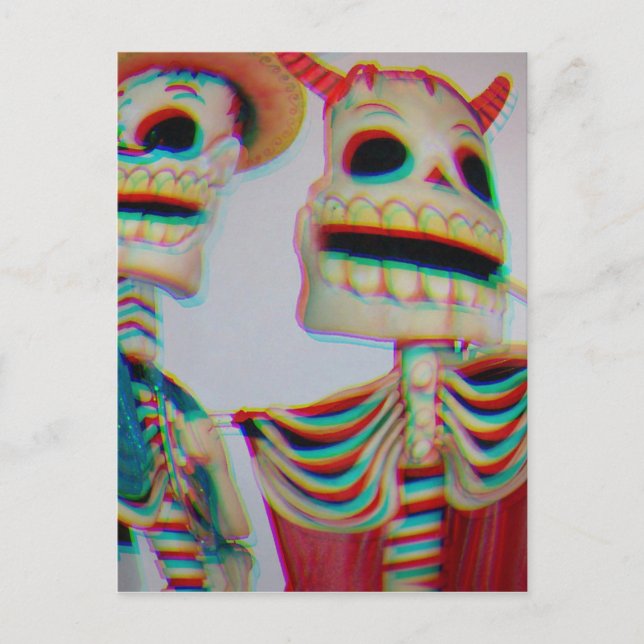 Postal Esqueletos danzantes (Anverso)